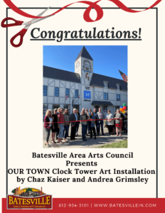 Clock Tower Art Installation ribbon cutting photo