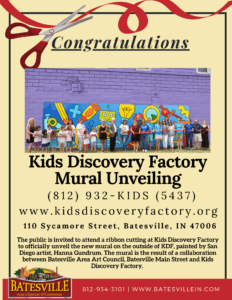 Kids Discovery Factory Mural ribbon cutting photo