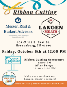 Messer, Rust & Burkert Advisors & Langen Meats ribbon cutting photo
