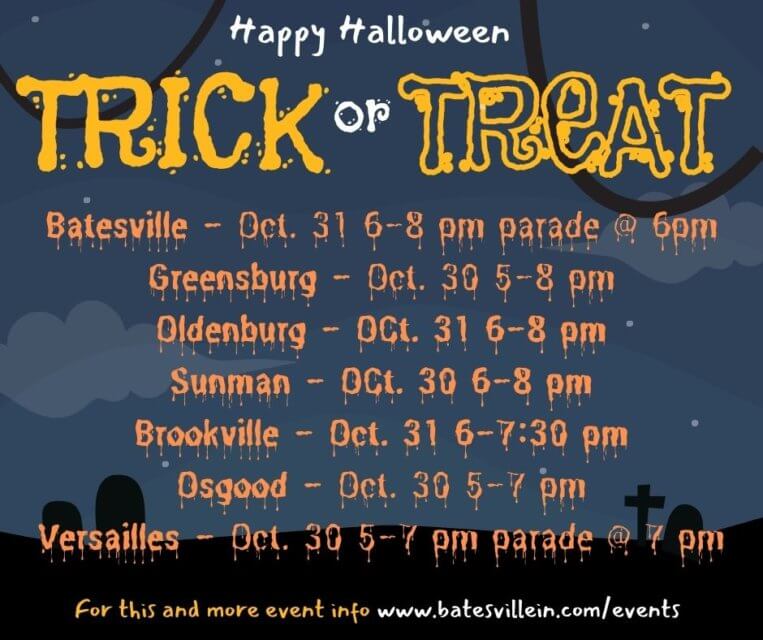 Area Trick or Treat Dates and Times – Batesville Area Chamber of Commerce